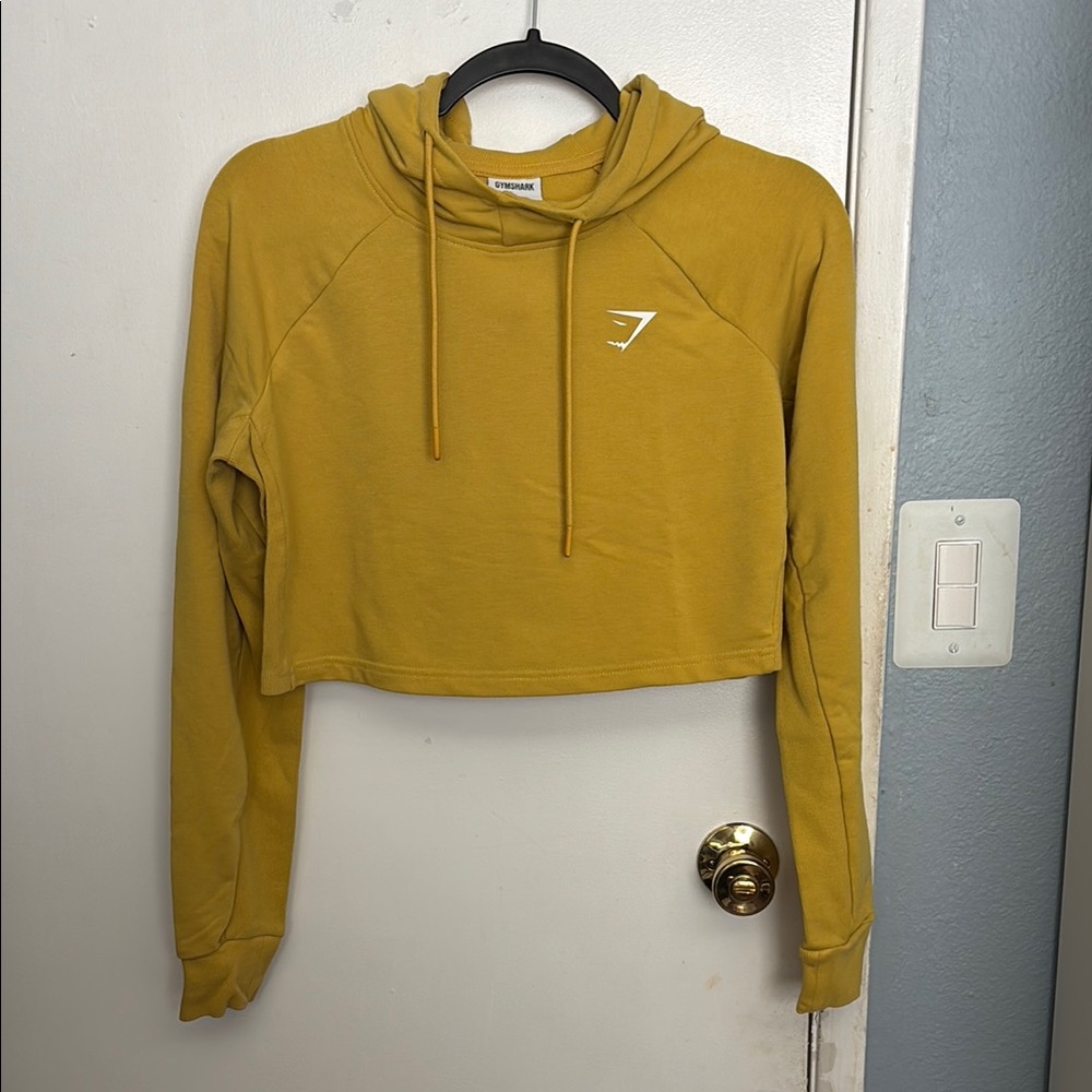 Gymshark Yellow Cropped Sweatshirt Hoodie